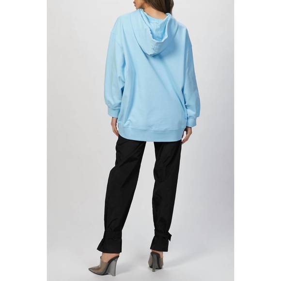 NEW MSGM graphic-print drawstring hoodie in light blue - Picture 3 of 4